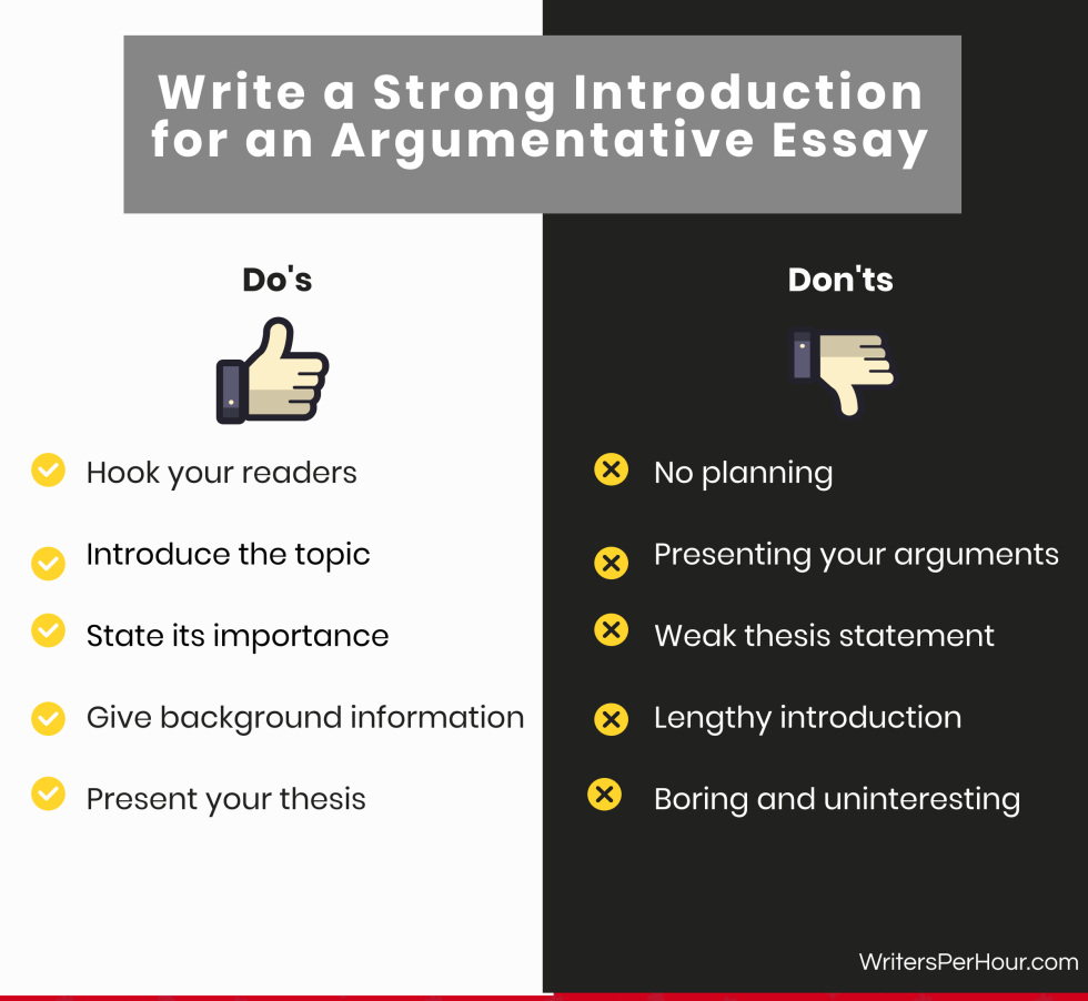 how to write the intro of an argumentative essay