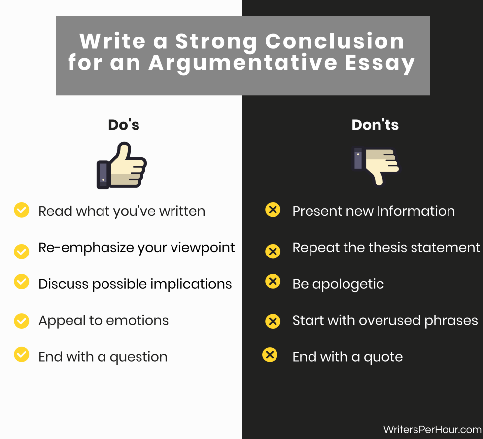 how to write a good conclusion for argumentative essay