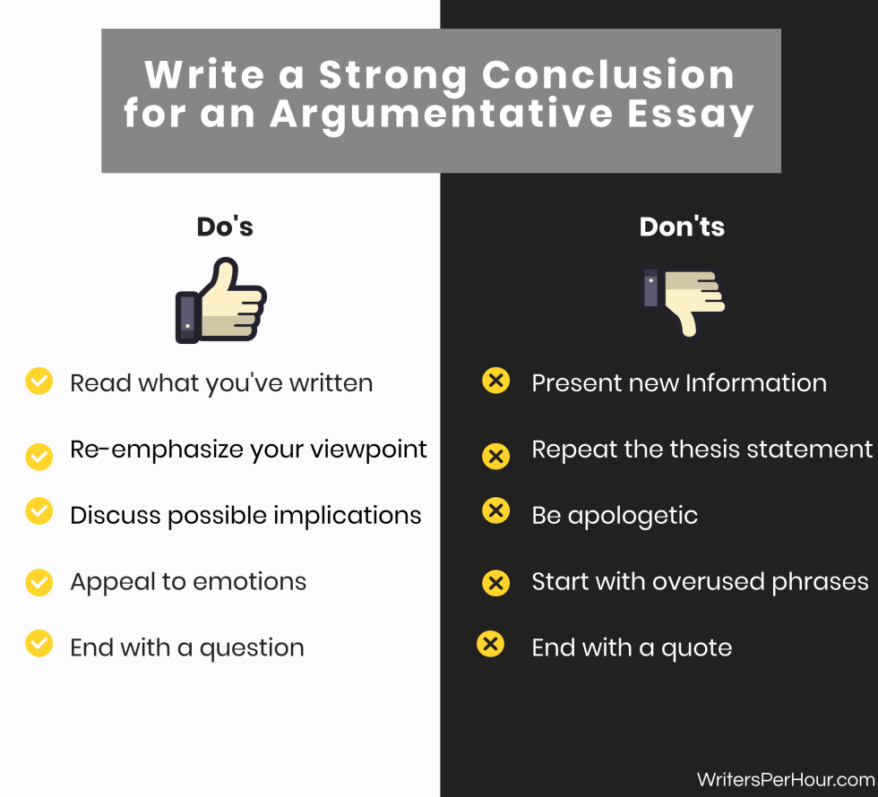 good conclusion words for argumentative essay