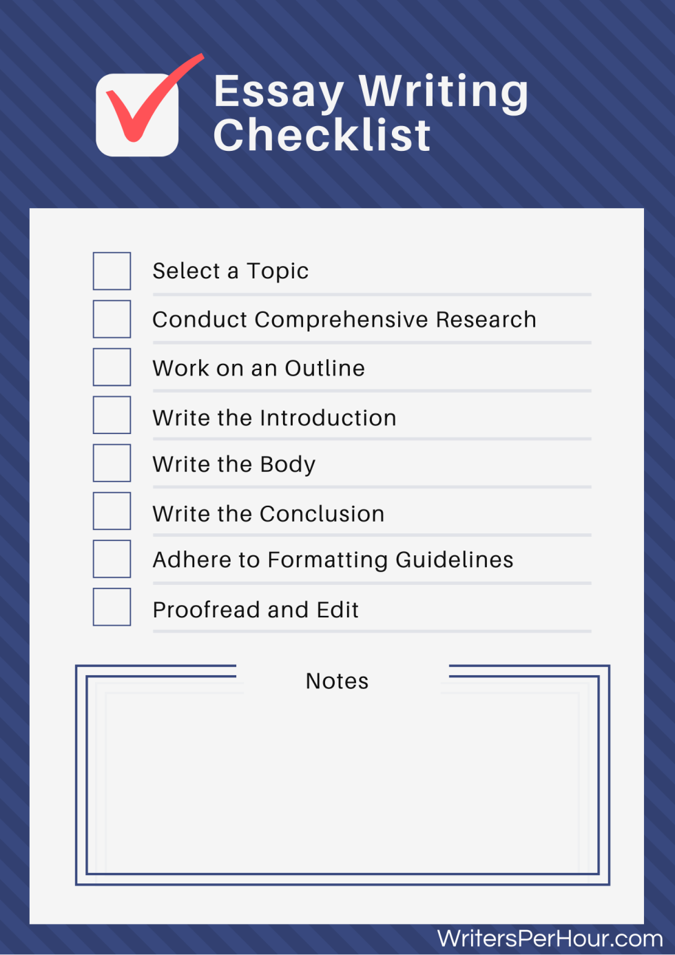 writing your college essay checklist